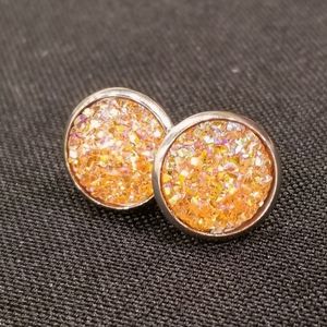 12mm Round Druzy Earrings